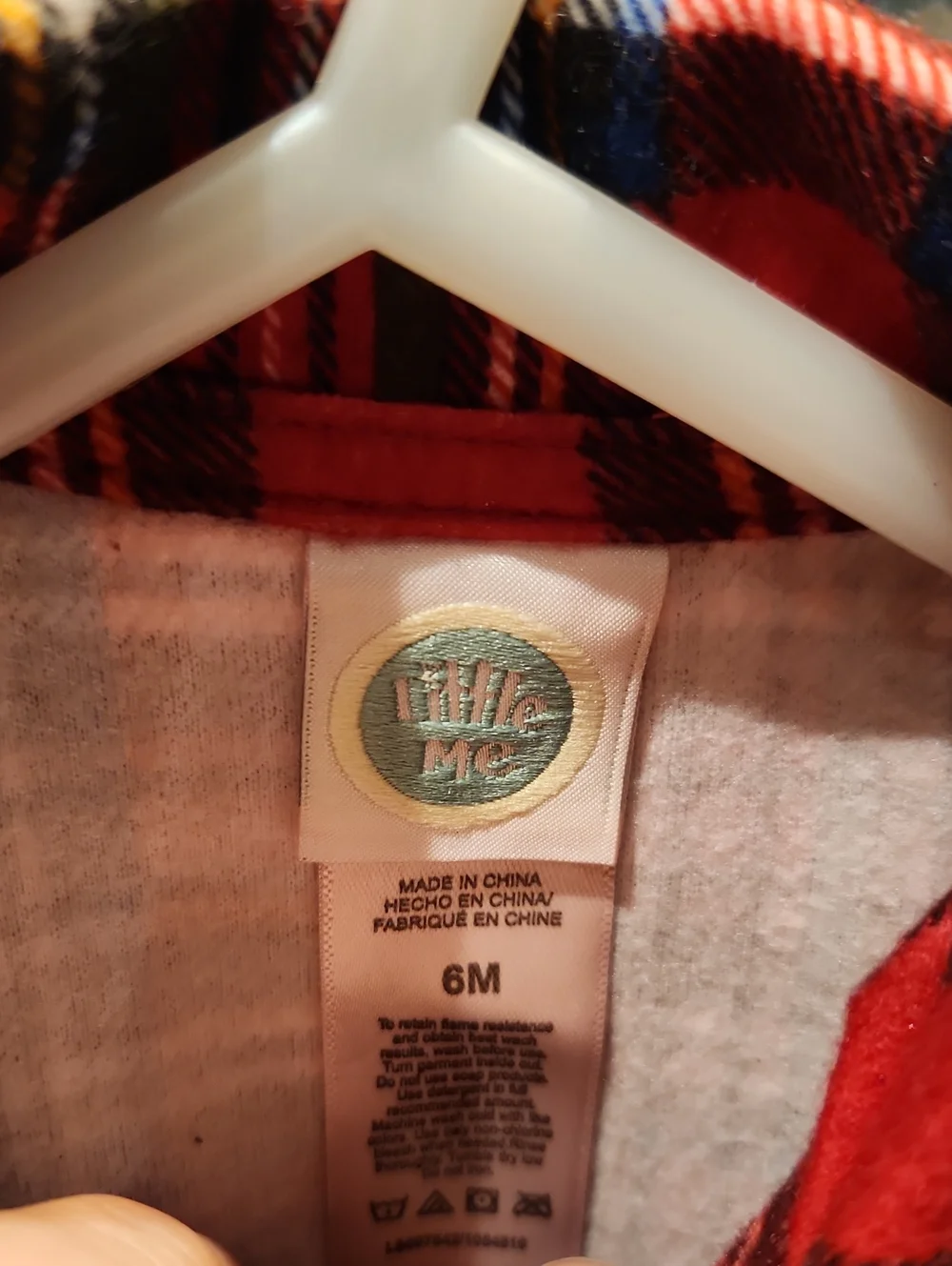 NWT Little Me Infant Sz 6M Plaid Bodysuit